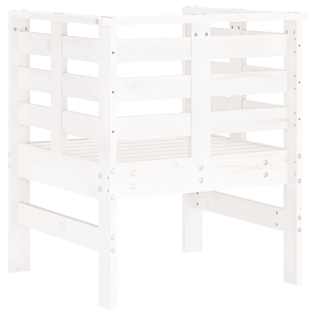 vidaXL Καρέκλες Κήπου 2 τεμ. Λευκές 61,5x53x71 εκ. Μασίφ Ξύλο Πεύκου