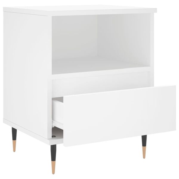 vidaXL Κομοδίνο Λευκό 40 x 35 x 50 εκ. από Επεξεργασμένο Ξύλο