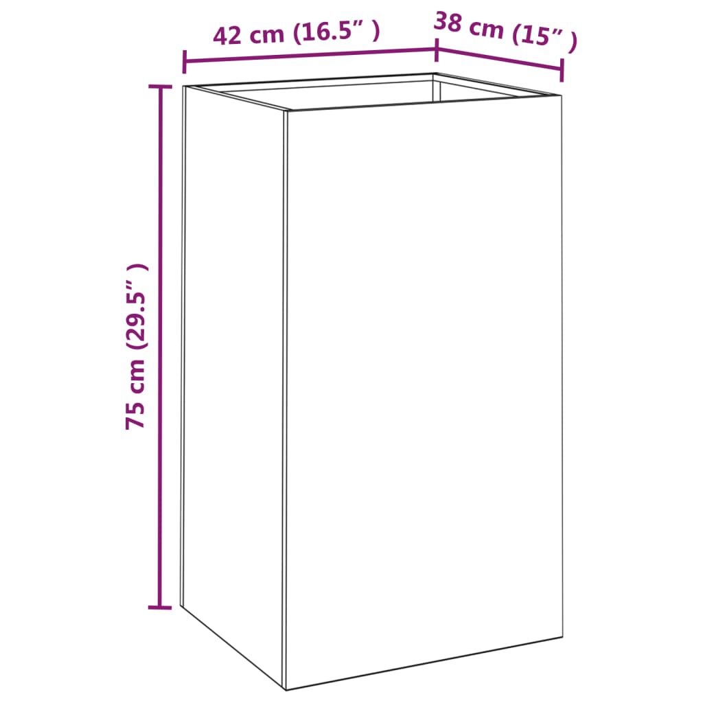 vidaXL Ζαρντινιέρα 42x38x75 εκ. Ατσάλι Σκληρυθέν στον Αέρα