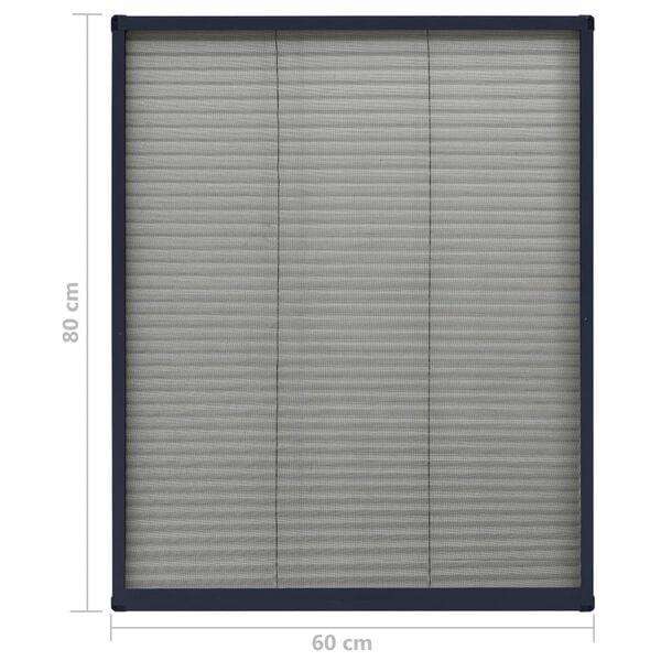 vidaXL Σήτα Παραθύρου Πλισέ Ανθρακί 60 x 80 εκ. από Αλουμίνιο