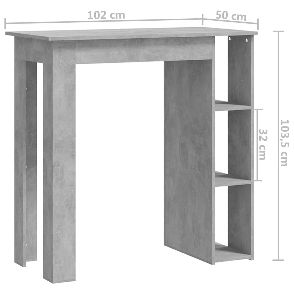 vidaXL Τραπέζι Κονσόλα με Ράφι Γκρι Σκυρ 102x50x103,5εκ. Επεξεργ. Ξύλο