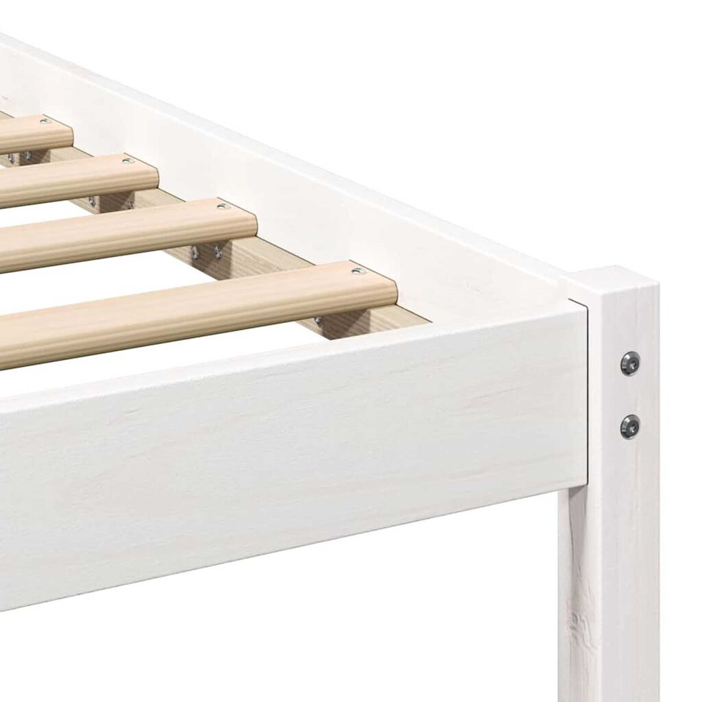 vidaXL Σκελετός Κρεβατιού Λευκό 90 x 190 cm Μασίφ ξύλο πεύκου