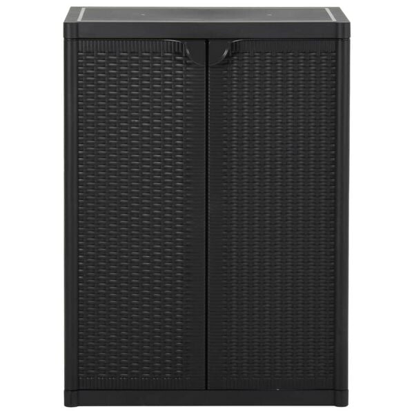 vidaXL Ντουλάπι Αποθήκευσης Κήπου Μαύρο 65x45x88 εκ. από Ρατάν PP