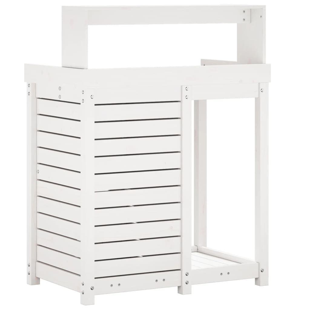 vidaXL Τραπέζι Κηπουρικής με Ράφια 82,5x50x109,5 εκ. Μασίφ Ξύλο Πεύκου