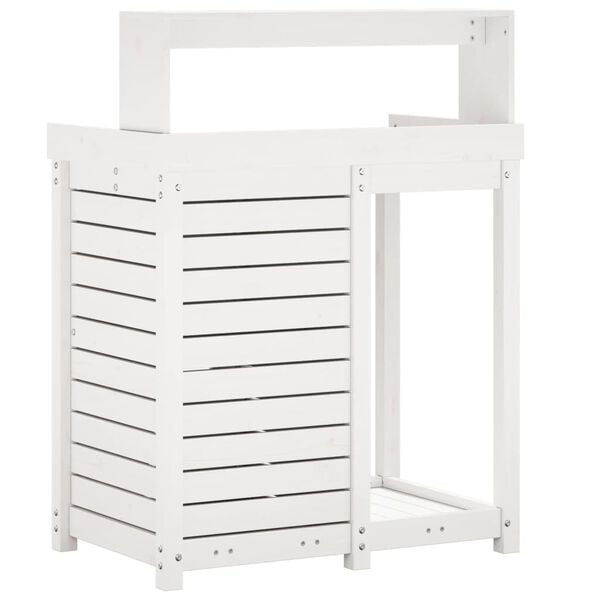 vidaXL Τραπέζι Κηπουρικής με Ράφια 82,5x50x109,5 εκ. Μασίφ Ξύλο Πεύκου