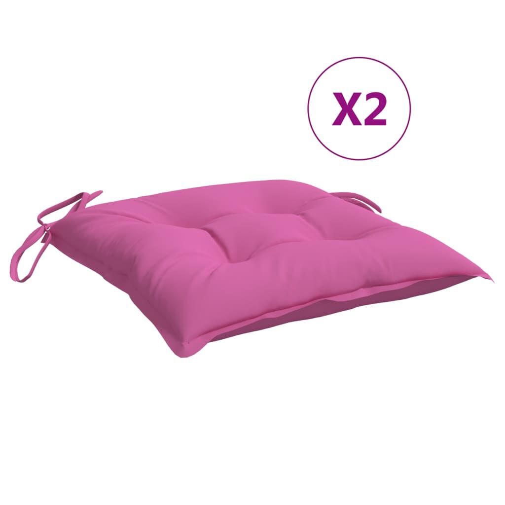 vidaXL Μαξιλάρια Καρέκλας 2 τεμ. Ροζ 50x50x7 εκ. Oxford Ύφασμα