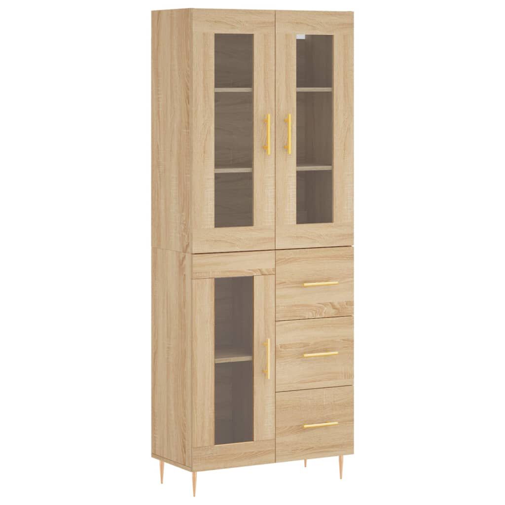 vidaXL Ντουλάπι Sonoma δρυς 69,5 x 34 x 180 εκ. από Επεξεργασμένο Ξύλο