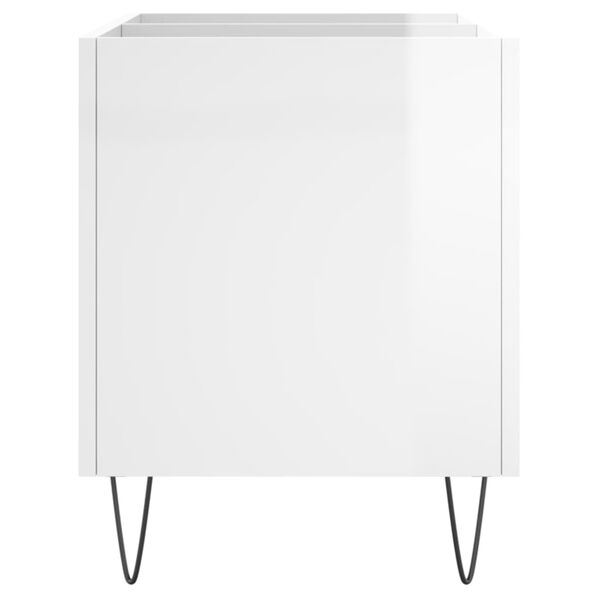 vidaXL Δισκοθήκη Γυαλιστερή Λευκή 74,5x38x48 εκ. Επεξεργασμένο Ξύλο