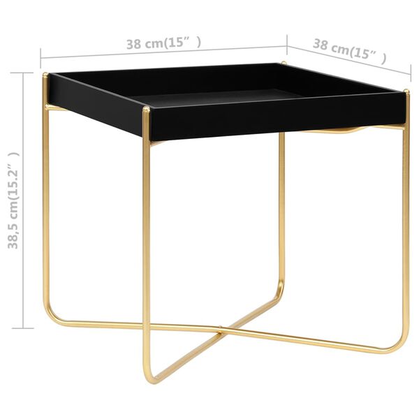 vidaXL Τραπέζι Βοηθητικό Μαύρο / Χρυσό 38 x 38 x 38,5 εκ. από MDF