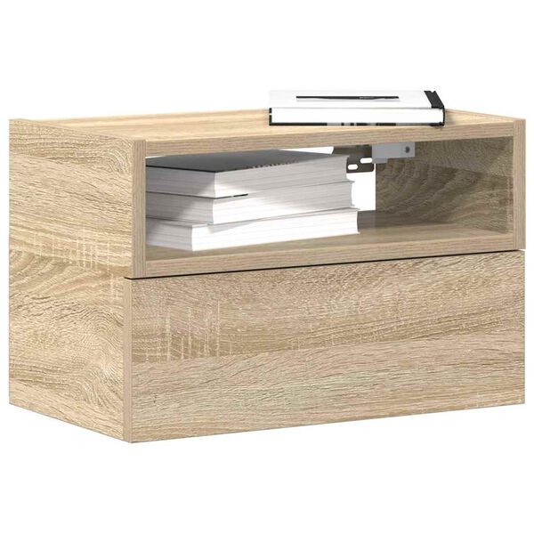 vidaXL Κομοδίνα Επιτοίχια 2 τεμ. Sonoma Δρυς 45x26x28,5 εκ.