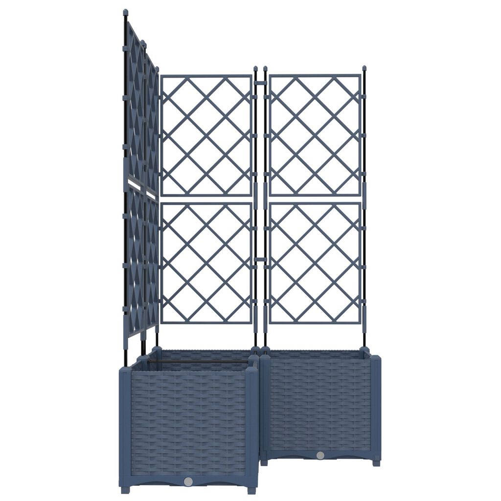 vidaXL Γλάστρα Κήπου με Πέργκολα 3 τεμ Γκρι 80x80x143 εκ