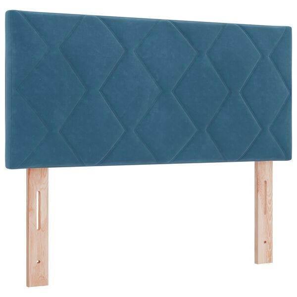 vidaXL Κεφαλάρι Επιτοίχιο Γεωμετρικό Σκούρο Μπλε 100 cm Βελούδο