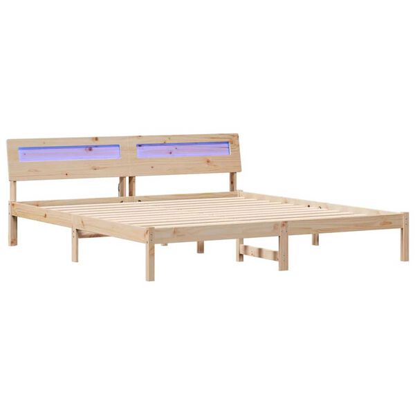 vidaXL Σκελετός Κρεβατιού Καφέ 180 x 200 cm Μασίφ ξύλο πεύκου