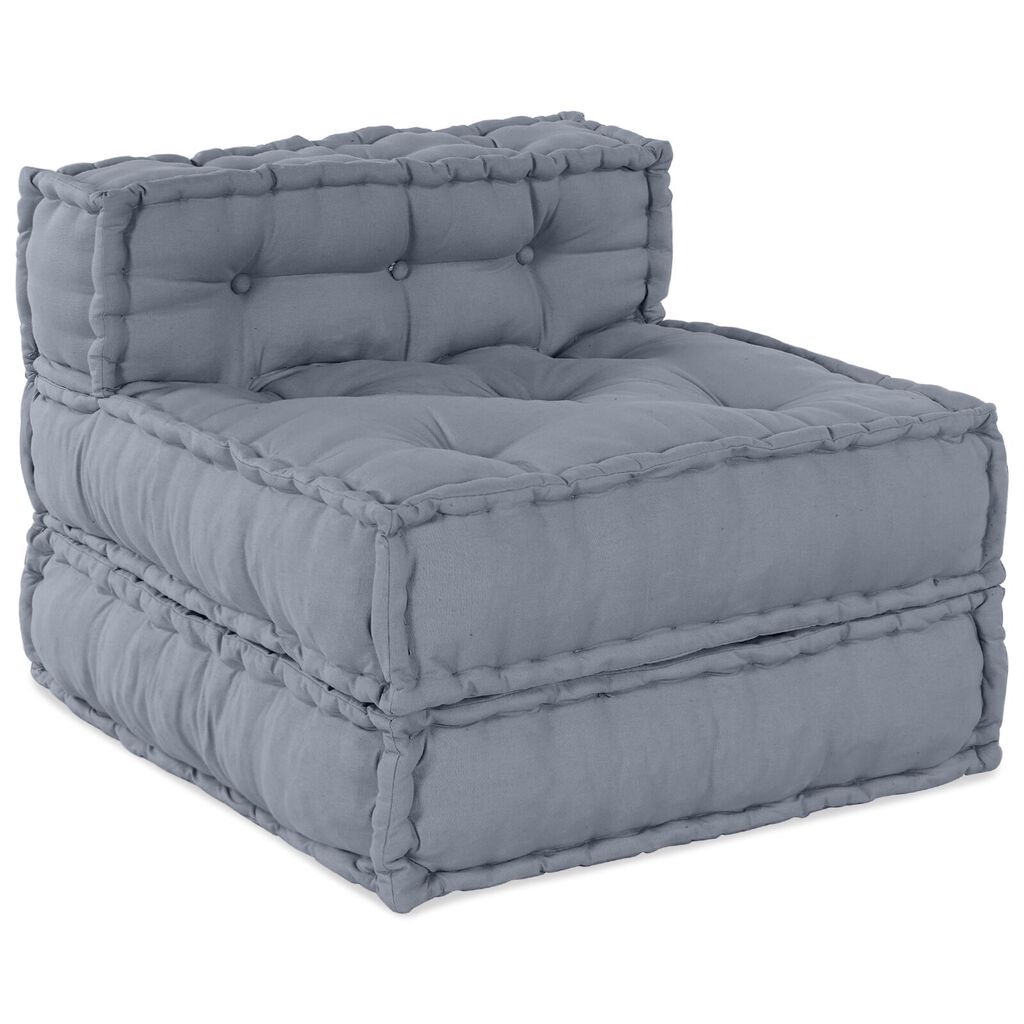 vidaXL Σαλονιού 4 Καθισμάτων Modular Pouffe Σαφάρι Γκρι Ύφασμα