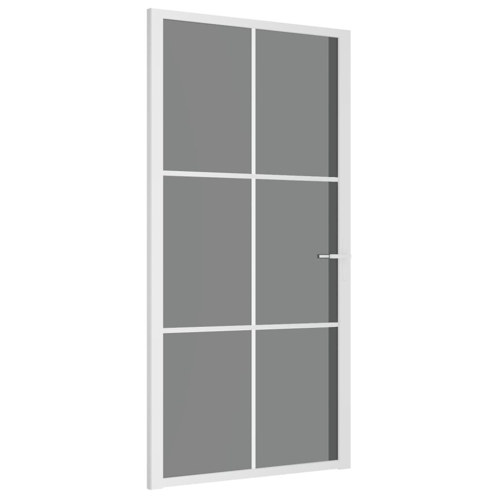 vidaXL Εσωτερική Πόρτα 102,5x201,5 εκ. Λευκή ESG Γυαλί και Αλουμίνιο