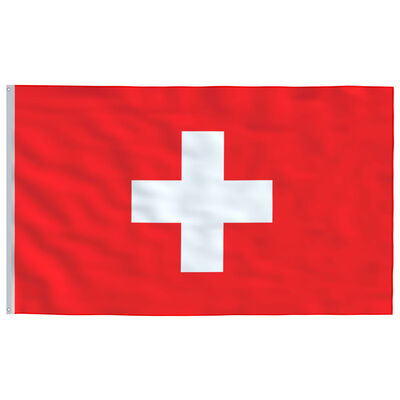vidaXL Σημαία Ελβετίας 4 μ. με Ιστό Αλουμινίου