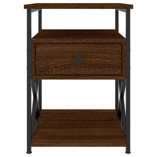 vidaXL Κομοδίνο Καφέ Δρυς 40 x 42 x 55 εκ. από Επεξεργασμένο Ξύλο