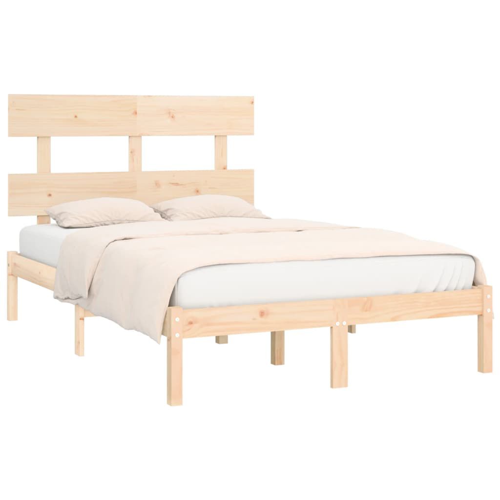 vidaXL Πλαίσιο Κρεβατιού 150 x 200 εκ. Μασίφ Ξύλο King Size
