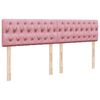 vidaXL Κρεβάτι Boxspring με Στρώμα Ροζ 200x200 εκ. Βελούδινο