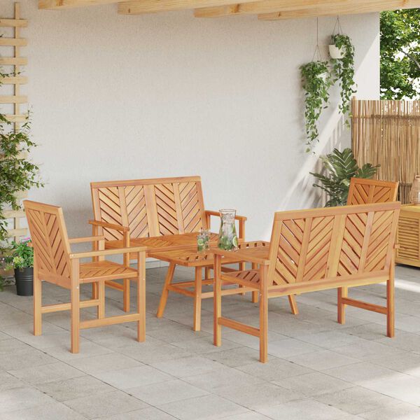 vidaXL Σετ Lounge Κήπου 5 Κομματίων από Μασίφ Ξύλο Ακακίας