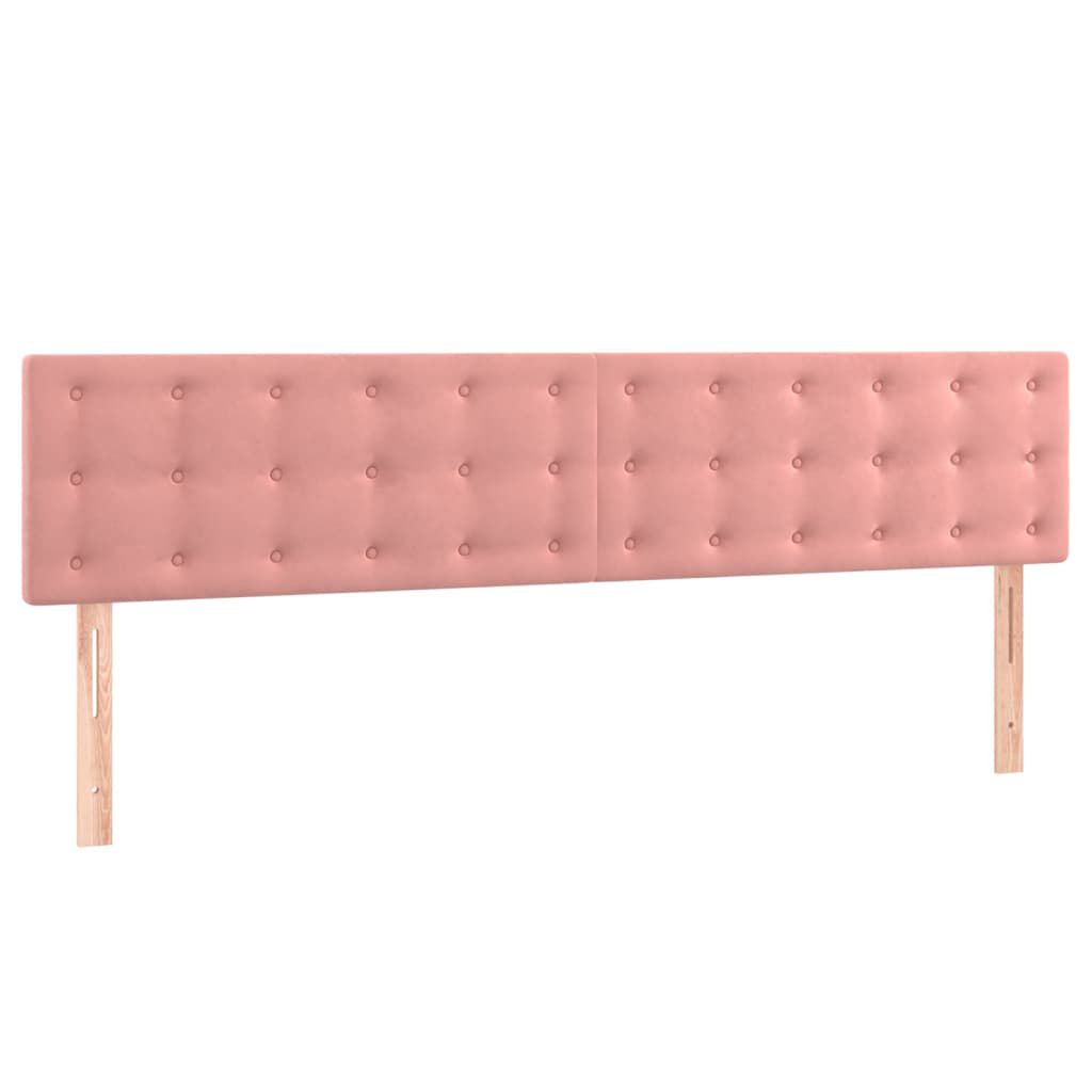 vidaXL Κρεβάτι Boxspring με Στρώμα Ροζ 160x200 εκ. Βελούδινο