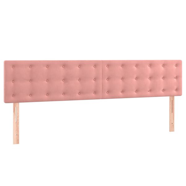 vidaXL Κρεβάτι Boxspring με Στρώμα Ροζ 160x200 εκ. Βελούδινο