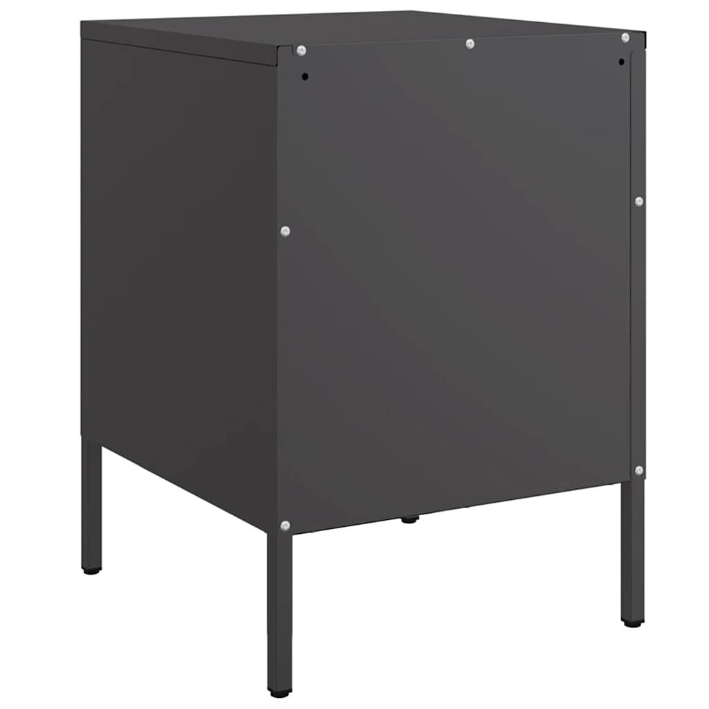 vidaXL Κομοδίνο Μαύρο 36x39x50,5 εκ. από Χάλυβα