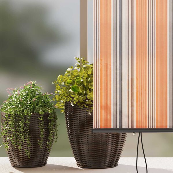 vidaXL Εξωτερικό ρολό Ριγέ Κίτρινο και μπλε 220 x 250 cm ύφασμα