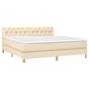 vidaXL &Kappa;&rho;&epsilon;&beta;ά&tau;&iota; Boxspring &mu;&epsilon; &Sigma;&tau;&rho;ώ&mu;&alpha; &Kappa;&rho;&epsilon;&mu; 160x200 &epsilon;&kappa;. &Upsilon;&phi;&alpha;&sigma;&mu;ά&tau;&iota;&nu;&omicron;