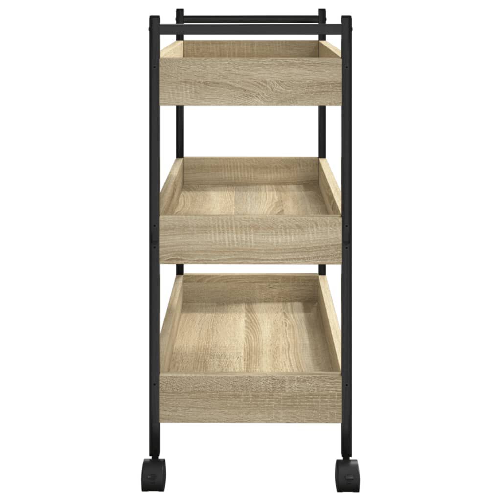 vidaXL Τρόλεϊ Κουζίνας Sonoma Δρυς 50x30x70 εκ. από Επεξεργασμένο Ξύλο