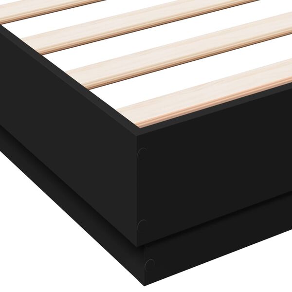 vidaXL Πλαίσιο Κρεβατιού Μαύρο 160x200 εκ. Επεξεργασμένο Ξύλο