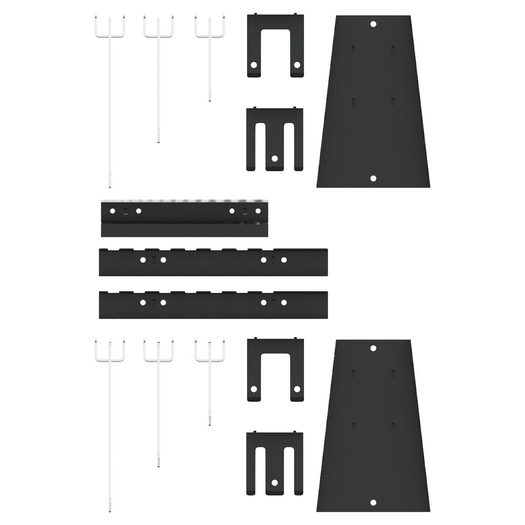 vidaXL Pegboards 3 τεμάχια με 15 αξεσουάρ Γκρι 50x80 εκ Ατσάλι