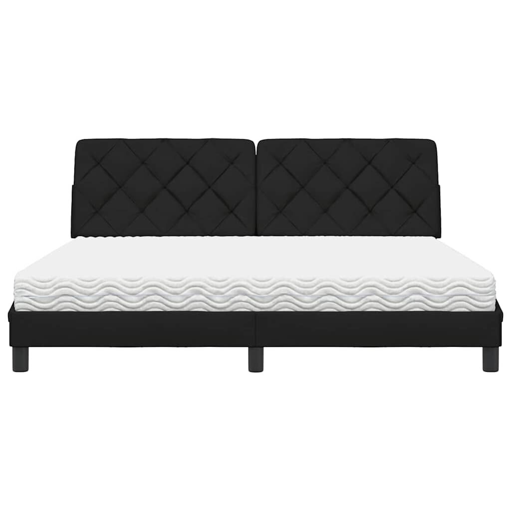 vidaXL Κρεβάτι Μαύρο 180x200 εκ. Υφασμάτινο