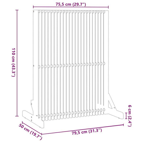 vidaXL Διαχωριστικό Ιδιωτικότητας Καστανό 79.5 x 50 x 110 εκ.