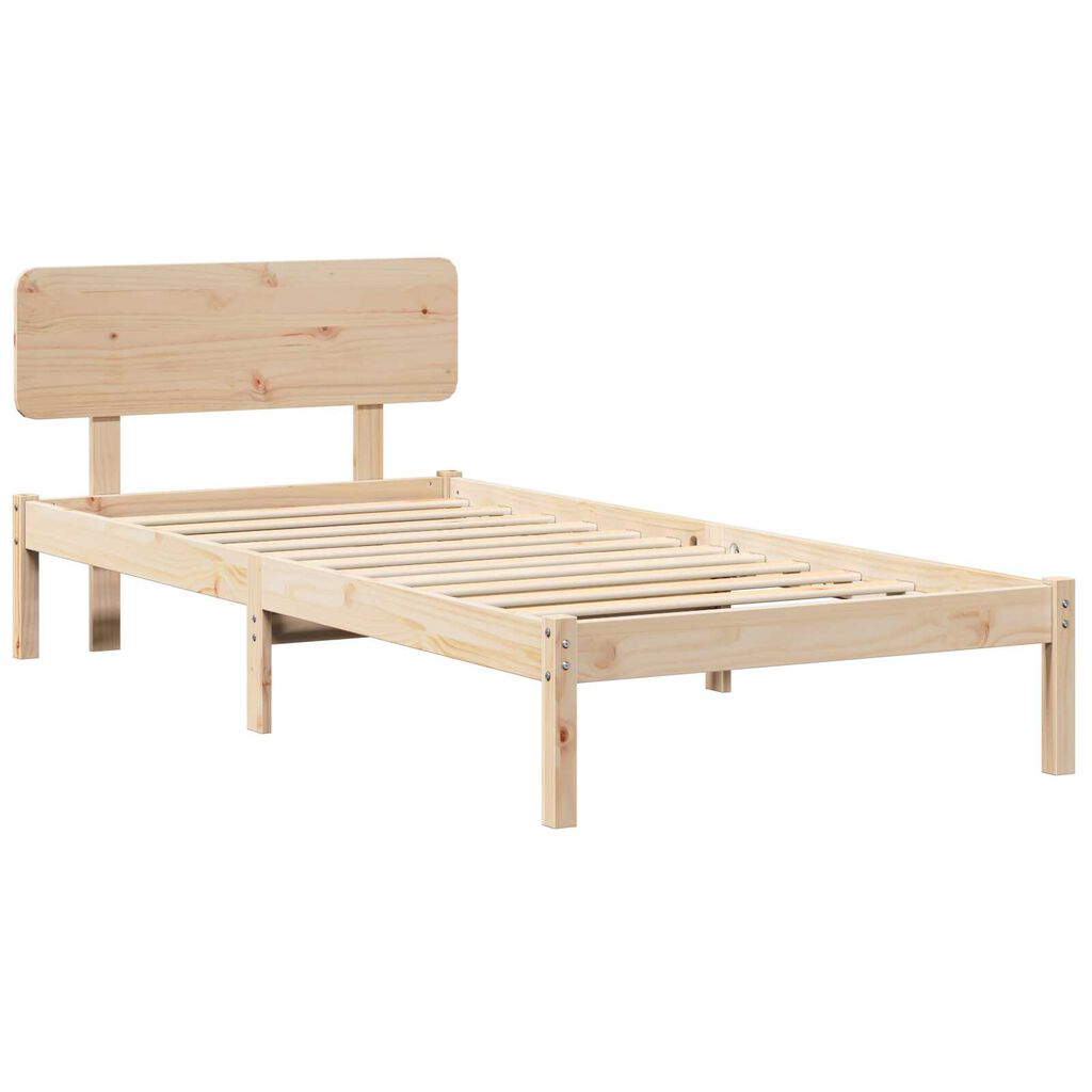 vidaXL Σκελετός Κρεβατιού Φυσικό 100 x 200 cm Μασίφ ξύλο πεύκου