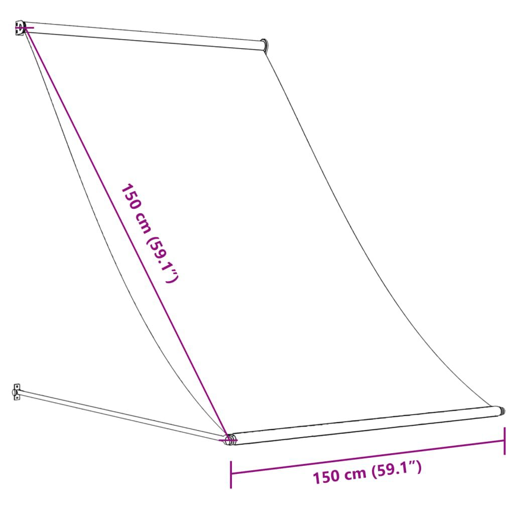 vidaXL Τέντα Συρόμενη Κρεμ 150 x 150 εκ. από Ύφασμα και Ατσάλι