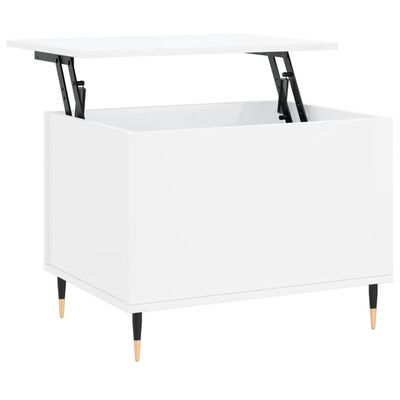 vidaXL Τραπεζάκι Σαλονιού Γυαλ. Λευκό 60x44,5x45εκ. Επεξεργασμένο Ξύλο