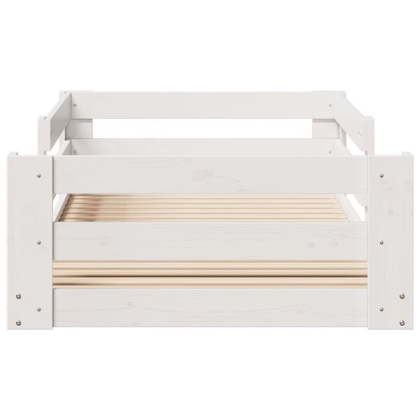 vidaXL Σκελετός Κρεβατιού Χωρίς Στρώμα Λευκό 100x200 εκ. Μασίφ Πεύκο