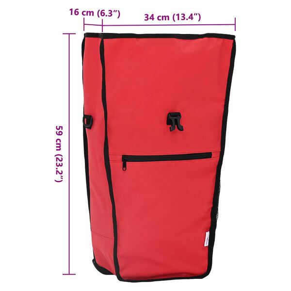 vidaXL Τσάντα Ποδηλάτου Κόκκινο 34 x 16 x 59 εκ. Πολυεστέρας