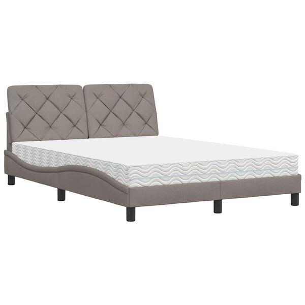 vidaXL Κρεβάτι Taupe 140x190 εκ. Υφασμάτινο