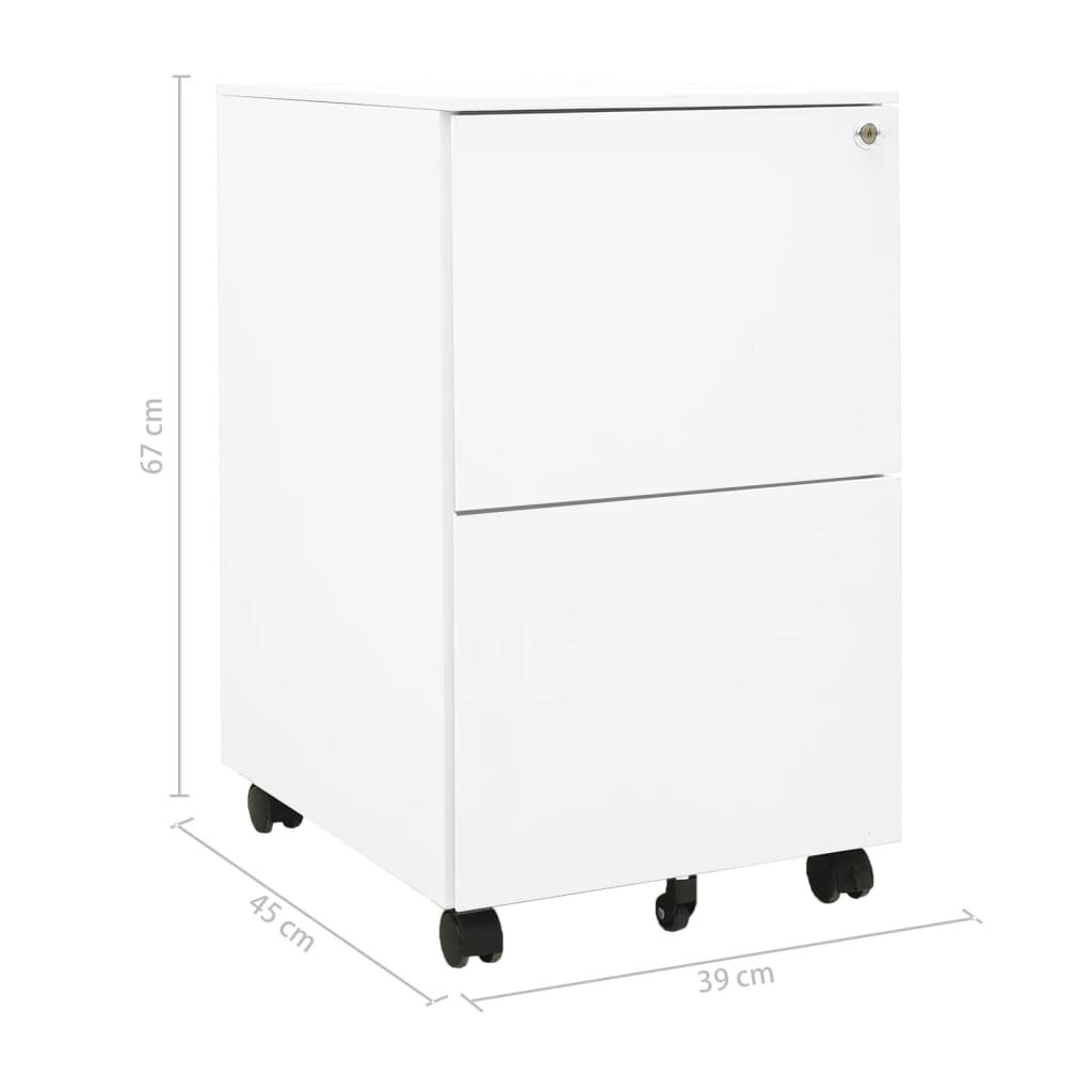 vidaXL Αρχειοθήκη Φορητή Λευκή 39 x 45 x 67 εκ. Ατσάλινη