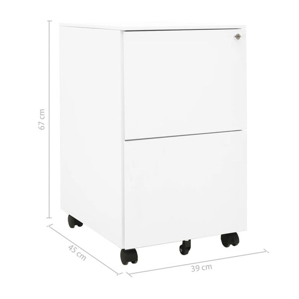 vidaXL Αρχειοθήκη Φορητή Λευκή 39 x 45 x 67 εκ. Ατσάλινη