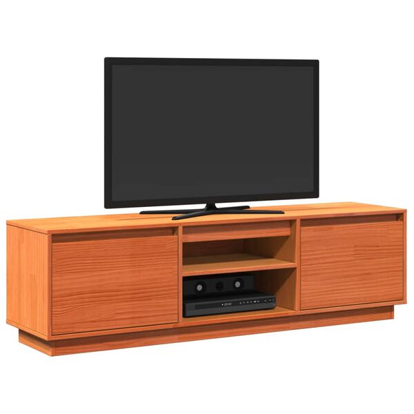 vidaXL Έπιπλο Τηλεόρασης Καφέ Μελί 140x35x40 εκ. από Μασίφ Ξύλο Πεύκου