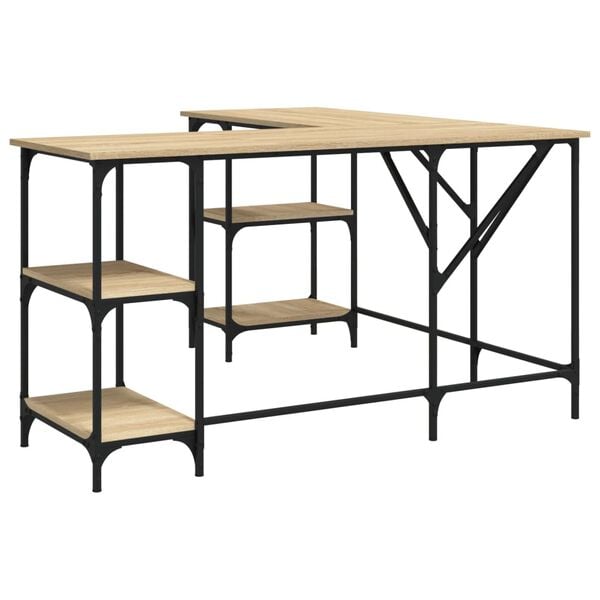 vidaXL Γραφείο Sonoma Δρυς 139 x 139 x 75 εκ. από Επεξεργασμένο Ξύλο