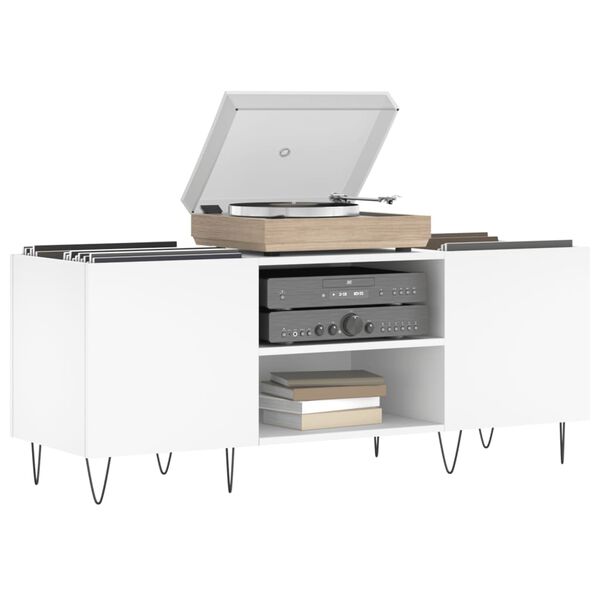 vidaXL Δισκοθήκη Λευκή 121 x 38 x 48 εκ. Επεξεργασμένο Ξύλο
