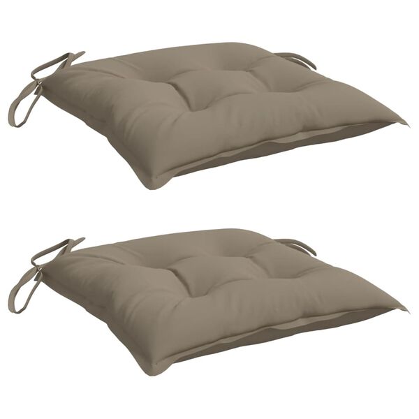 vidaXL Μαξιλάρια Καρέκλας Κήπου 2 τεμ. Taupe 40x40x7 εκ. Υφασμάτινα