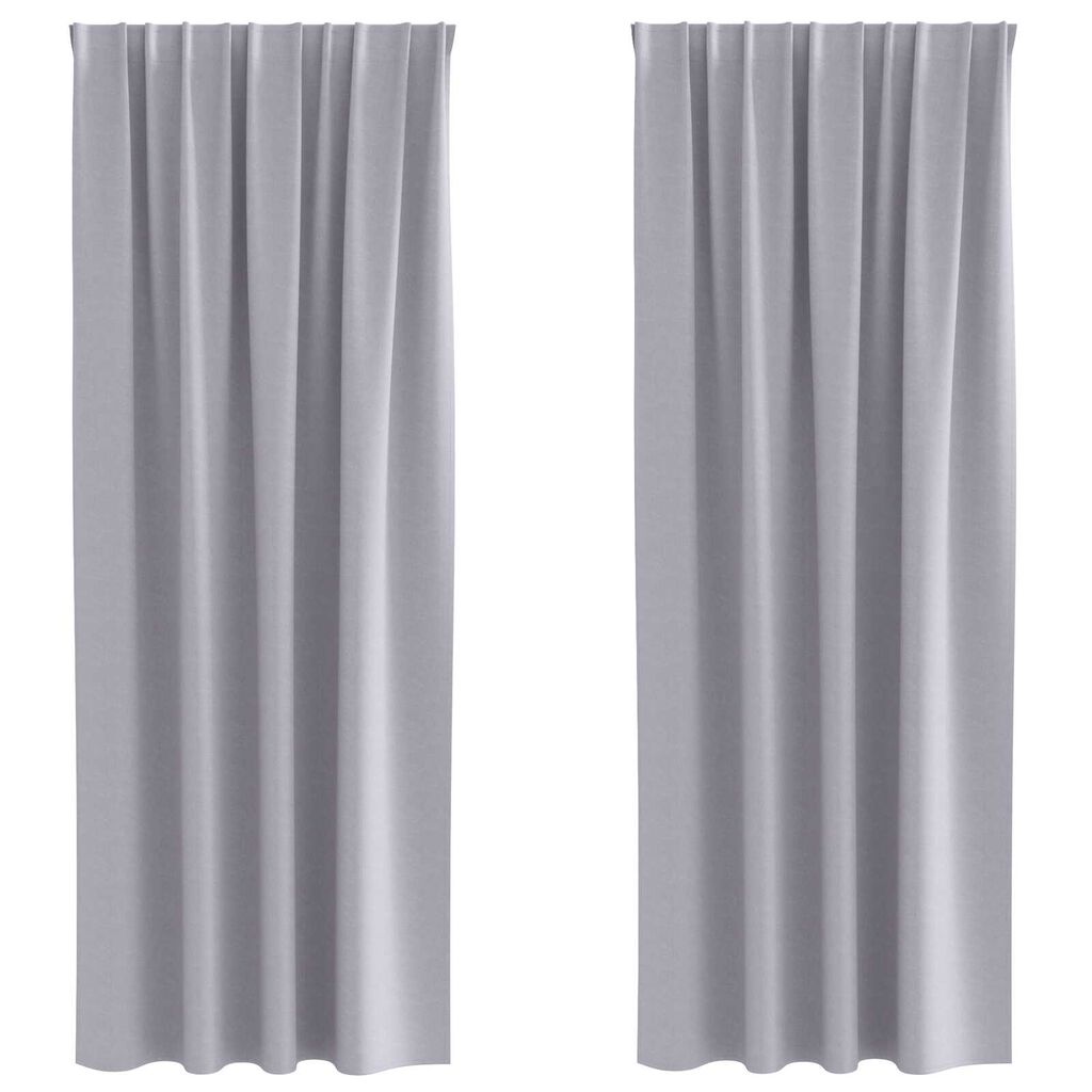 vidaXL Κουρτίνες 2 pcs Μεταλλικό Γκρι 245 x 140 εκ. Πολυεστέρας