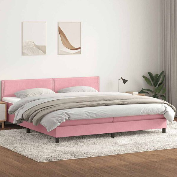vidaXL &Kappa;&rho;&epsilon;&beta;ά&tau;&iota; Boxspring &mu;&epsilon; &Sigma;&tau;&rho;ώ&mu;&alpha; &Rho;&omicron;&zeta; 180x210 &epsilon;&kappa;. &Beta;&epsilon;&lambda;&omicron;ύ&delta;&iota;&nu;&omicron;