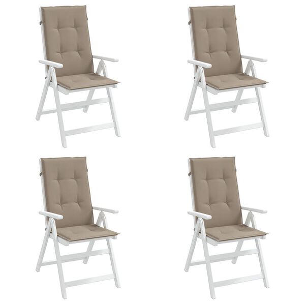 vidaXL Μαξιλάρια Καρέκλας Κήπου με Πλάτη 4 τεμ. Taupe 120x50x3 εκ.