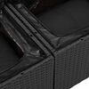 vidaXL Σετ Καναπέ Κήπου με μαξιλάρι 7 pcs Μαύρο 55 x 55 x 37 εκ